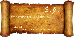 Sternheim Jolán névjegykártya